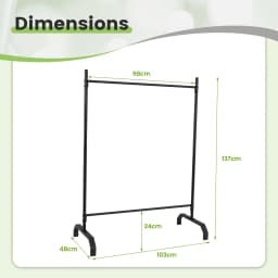 GOFLAME Metal Clothes Rack Heavy-Duty Garment Rack for Display & Storage
