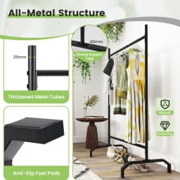 GOFLAME Metal Clothes Rack Heavy-Duty Garment Rack for Display & Storage