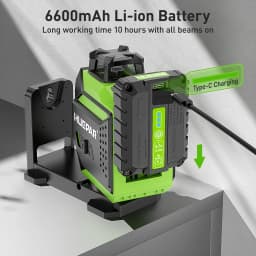 Huepar 703CG 360° Cross Line Laser Level 12 Lines Self-leveling 3D Green Beam Level Pulse Mode Adjust Bright Alignment Tools