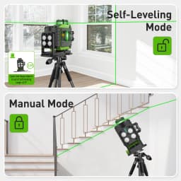 Huepar 703CG 360° Cross Line Laser Level 12 Lines Self-leveling 3D Green Beam Level Pulse Mode Adjust Bright Alignment Tools