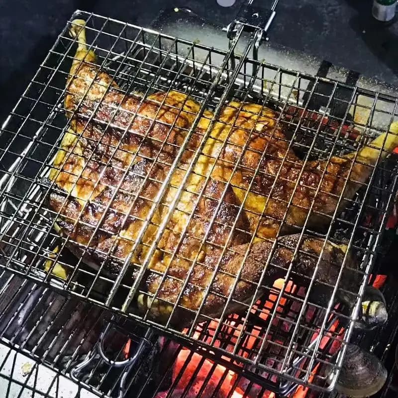Stainless Steel BBQ Mesh Non Stick Grilling Basket Grill Mesh Mat Meat Vegetable Steak Picnic Party Barbecue Tool 