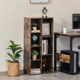 HOMCOM Bookcase Modern Bookshelf Cabinet for Home Office Rustic Brown