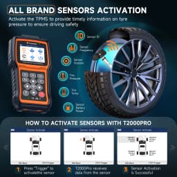 FOXWELL T2000 PRO Auto Tire Pressure Tool TPMS Relearn Activate Sensors Programming Car OBD2 Code Reader Diagnostic Tools