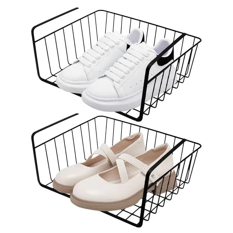 Under Shelf Basket Kitchen Closet Organizer Basket Under Cabinet Shelf Organizer For Pantry Counter Laundry Room