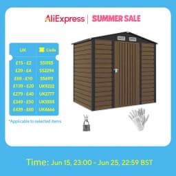 6.2 X 4.3ft Garden Metal Shed with Ventilation Slots for Garden, Patio, Oak