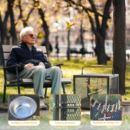Large Metal Bird Cage for Cockatiels Parakeet Lovebirds Parrot Cage Flight Cage with Hammock Swing Toy and Perch Stand