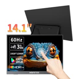 14.1 inch Portable Monitor 10-Point Touchscreen 100%sRGB 1200P IPS Second External Screen for Laptop Phone Mac Xbox Switch PS4/5