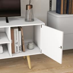 HOMCOM TV Unit Cabinet for TVs up to 55 Inches W/ Shelves and Cupboards, White
