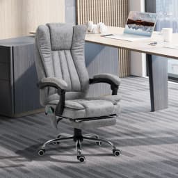 Vinsetto 6-Point Vibrating Heat Massage Chair w/ Microfibre Upholstery Grey