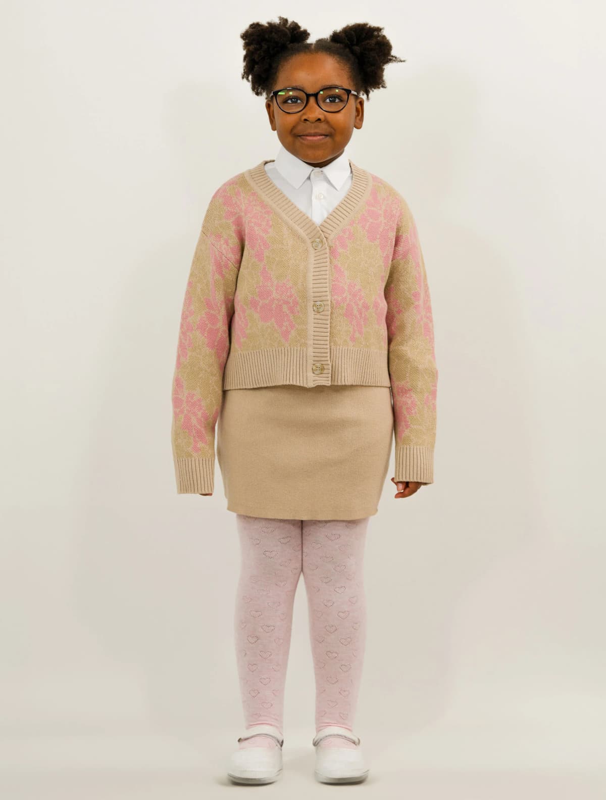 BALOU Kids Floral Knit Cardigan
