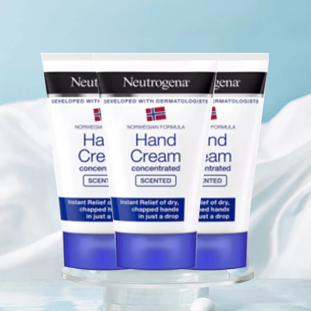 Neutrogena Norwegian Formula Concentrated Scented Hand Cream 50ml*3, with Glycerin and Vitamin E, For Dry Skin and Chapped Hands