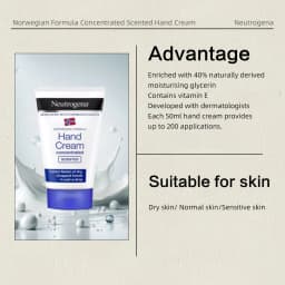 Neutrogena Norwegian Formula Concentrated Scented Hand Cream 50ml*3, with Glycerin and Vitamin E, For Dry Skin and Chapped Hands