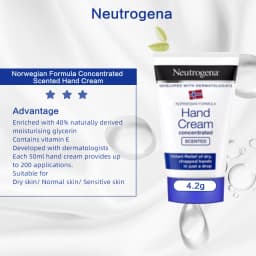 Neutrogena Norwegian Formula Concentrated Scented Hand Cream 50ml*3, with Glycerin and Vitamin E, For Dry Skin and Chapped Hands