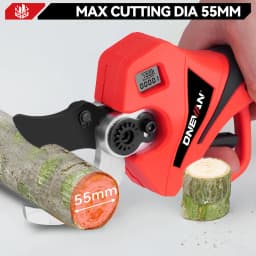 ONEVAN 55mm Brushless Electric Pruning Shear Cordless 2 Gears Scissors Fruit Tree Bonsai Garden Cutter For 21V 18V Battery