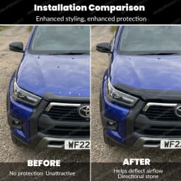 Dark Black Bonnet Deflector For TOYOTA HILUX 2021 2022 2023 2024 2025 Front Bug Shield Hood Deflector Double Cab No Drilling