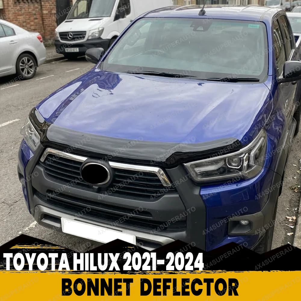 Dark Black Bonnet Deflector For TOYOTA HILUX 2021 2022 2023 2024 2025 Front Bug Shield Hood Deflector Double Cab No Drilling