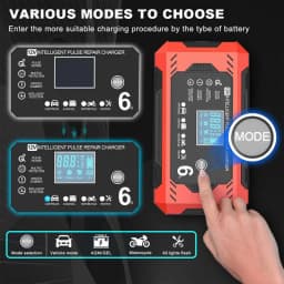 Car Battery Charger 6A 12V Car and Motorcycle Battery Charging Device Lead-acid Battery Smart Repair LCD Display auto tools