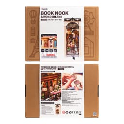 Robotime Rolife Maquetas Book Nooks Sets for Home Bookshelf Decoration Pre-colored Easy Assembly Arcade Dating DIY Kits