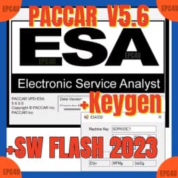 Car software ESA Electronic Service Analyst 5.6 + 2023 SW FLASH FILE with Keygen Unlock PUNLOCK for Paccar Car Repair Software