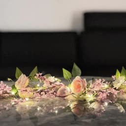 Flower String Lights Artificial Floral Garland String Light Up Flower Vines 3.28ft Battery Operated Floral Vines Decoration for