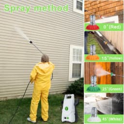Car Washer, Electric Pressure Washer, 100BAR Power Washer with 5 Color Nozzle, 1400W High Pressure Washer Cleaner