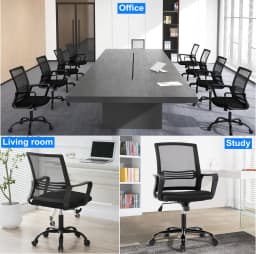 mcc direct Adjustable Office Chair w/Padded Seat Cushion, Height Adjustable Computer Chair w/Lumbar Support and Swivel Rocking