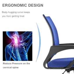 mcc direct Adjustable Office Chair w/Padded Seat Cushion, Height Adjustable Computer Chair w/Lumbar Support and Swivel Rocking