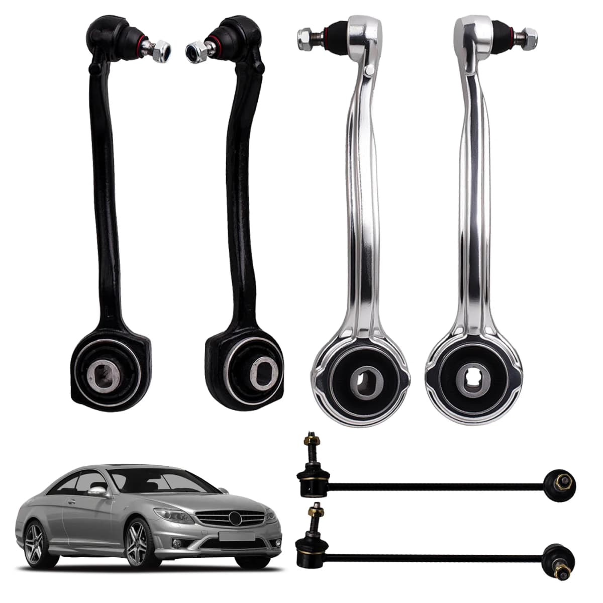 6pcs Front Upper Rearward Control Arms w/Ball Joints for Mercedes Benz C230 C320