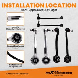 6pcs Front Upper Rearward Control Arms w/Ball Joints for Mercedes Benz C230 C320