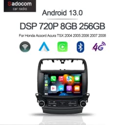IPS 720P 8G+128G Carplay 9" Android 13.0 Car DVD Player GPS DSP WIFI Stereo For Honda Accord Acura TSX 2004 2005 2006 2007 2008