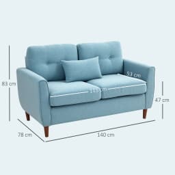 HOMCOM Chic Loveseat with Armrest Spring Padding for Home Office