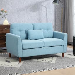 HOMCOM Chic Loveseat with Armrest Spring Padding for Home Office