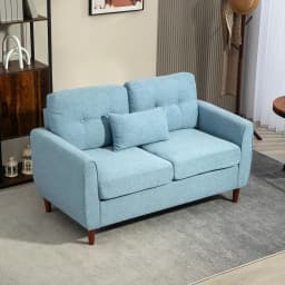 HOMCOM Chic Loveseat with Armrest Spring Padding for Home Office