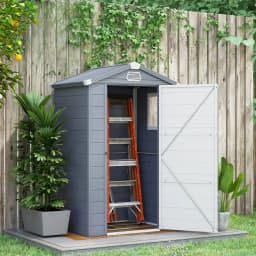 4 X 3ft Garden Shed Tool Storage House with Lockable Door, Gray
