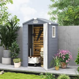 4 X 3ft Garden Shed Tool Storage House with Lockable Door, Gray