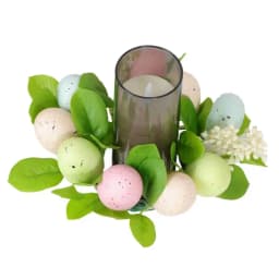 Candy Color Egg Candle Holder Flower Wreath Easter Party Decoration Desktop Home Centerpieces Table Arrangement Candles Wreath