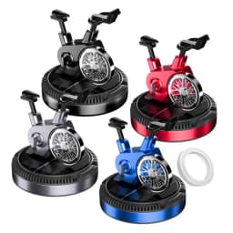 Car Air Freshener Solar Cycling Shape Motor Cycle Rotating Freshener Automotive Interior Ornament with Aromatherapy Tablet