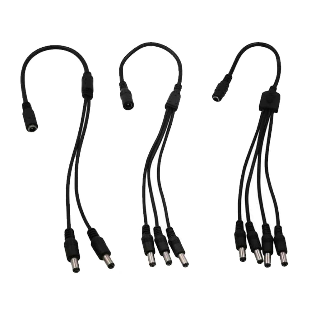 1 Female to 2/3/4 Way Male Plug Port DC Power Adapter Splitter Cable 12V