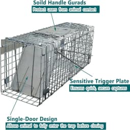 New Live Animal Cage Trap Humane Cat Rodent Control Folding with Handle for Rabbits Stray Cats Squirrels Raccoons Groundhogs