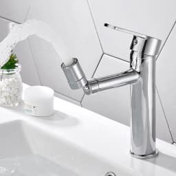 304 Stainless Steel 360 Rotate Basin Faucet Bathroom Kitchen Faucet Water Saving Tap Nozzle Cold and Hot Tap
