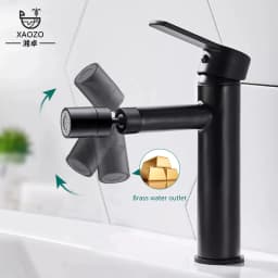304 Stainless Steel 360 Rotate Basin Faucet Bathroom Kitchen Faucet Water Saving Tap Nozzle Cold and Hot Tap