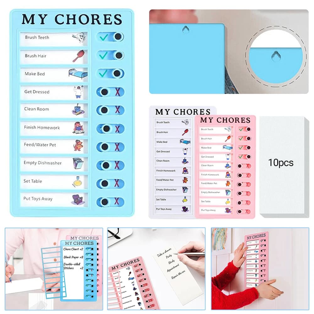 Memo Plastic Board Chore Chart Reusable RV Checklist My Chores Elder Notes