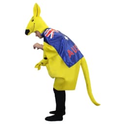 Australian Kangaroo Costume - Kangaroo Suit with Attached Australian Flag Cape - Perfect for Australia Day & Sporting Events