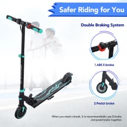 RCB Electric Scooter for Children Aged 8-12-16 Years, Only 7.55KG Foldable Electric Scooters, Two Types of Braking, Max 16 Km