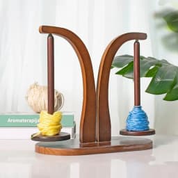 Wood Double Yarn Spindle Rotating Wooden Sewing Yarn Holder Spinner Magnetic Thread Spool Wool Ball Winder Knitting Tools
