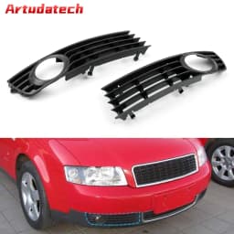 Artudatech Pair Front Bumper Lower Fog Light Fog Lamp Grilles Grill For Audi A4 B6 02-05