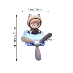 Rotating airplane pilot bear car air fresheners accessories vent clips perfume fragrance diffuser With 6 Scents Tablets