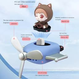 Rotating airplane pilot bear car air fresheners accessories vent clips perfume fragrance diffuser With 6 Scents Tablets