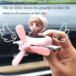 Rotating airplane pilot bear car air fresheners accessories vent clips perfume fragrance diffuser With 6 Scents Tablets