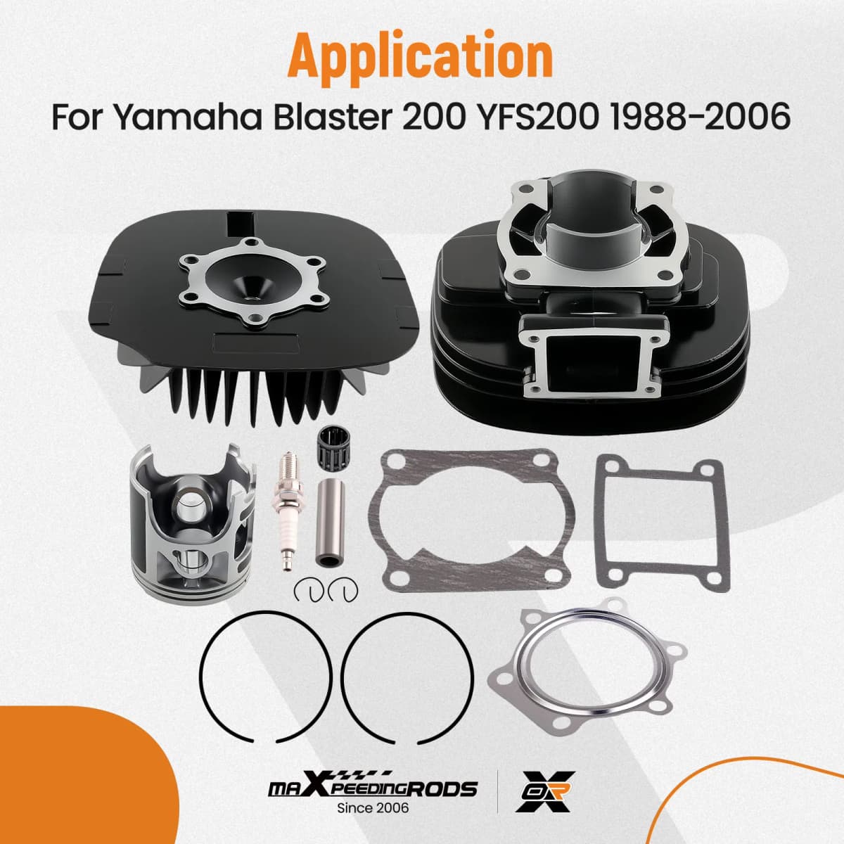 Cylinder Piston Circlip Gasket Cylinder Head Kit for Yamaha Blaster 200 YFS200 Cylinder Piston Gasket Head Top End Kit